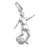 Anhänger 26x15mm Fußballer mit Ball Silber 925
