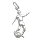 Anhänger 26x15mm Fußballer mit Ball Silber 925