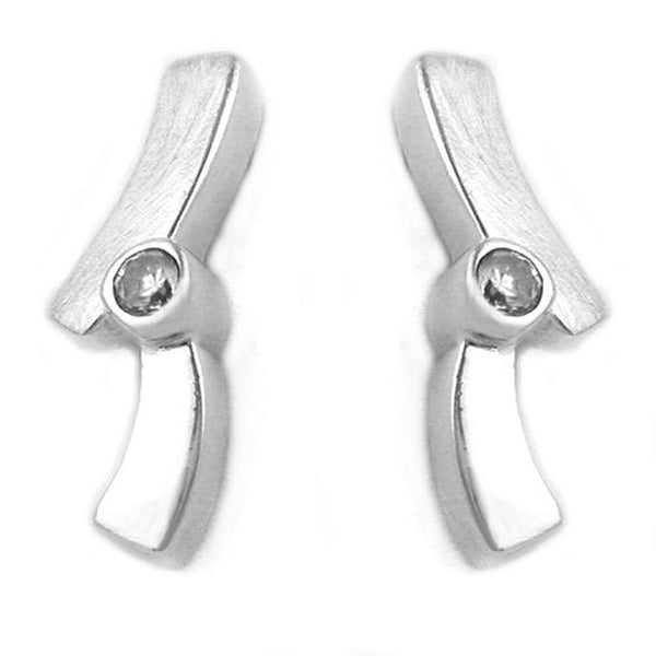 Stecker, matt-glänzend, Zirkonia, 925