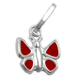 Anhänger, Schmetterling-rot, Silber 925