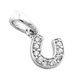 Anhänger 7x7mm Hufeisen Zirkonia rhodiniert Silber 925