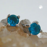 Stecker, 3mm blau, Glas, 925
