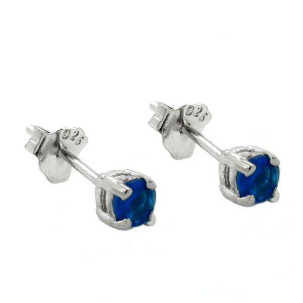 Stecker, 3mm blau, Glas, 925