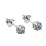 Stecker, 3mm hell-amethyst Glas 925