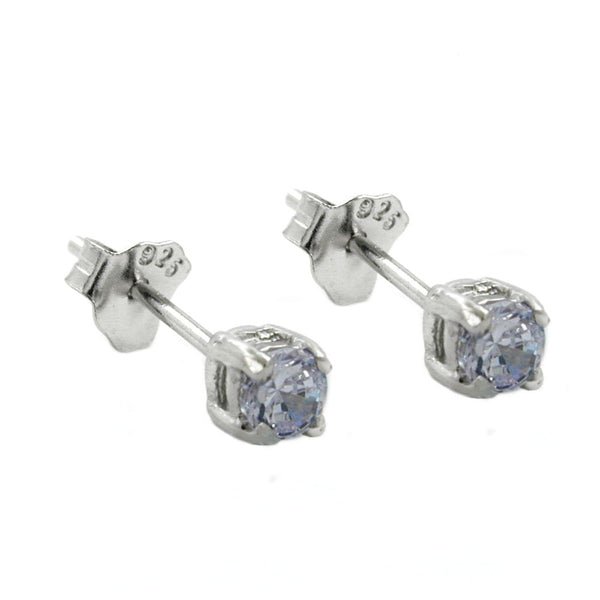 Stecker, 3mm hell-amethyst Glas 925