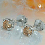 Stecker, 3mm topas, Glas, 925