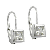 Ohrbrisur Ohrhänger Ohrringe 15x6mm Zirkonia Viereck Silber 925