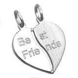 Anhänger18x17mm Doppelanhänger Herz mit Gravur - Best Friends - Silber 925