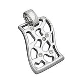 Anhänger 24x15mm mit Zirkonias glänzend rhodiniert Silber 925