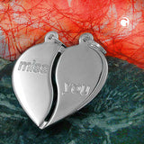 Anhänger Doppelanhänger Herz 23x22mm - miss you - Silber 925