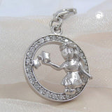 Anhänger, Charm Jungfrau, Silber 925