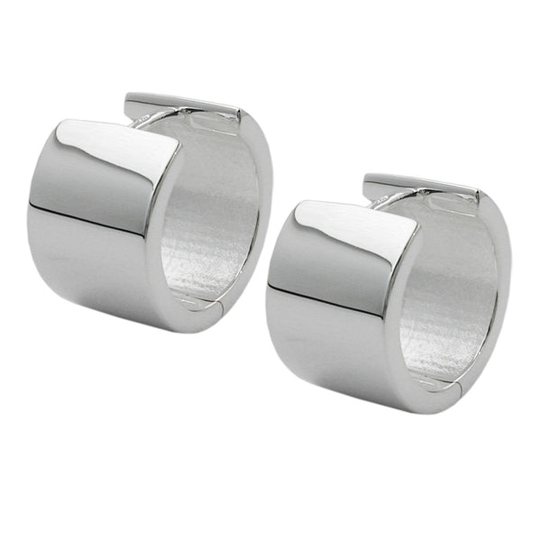 Creole 15x10mm Klappcreole glatt hochglänzend Silber 925