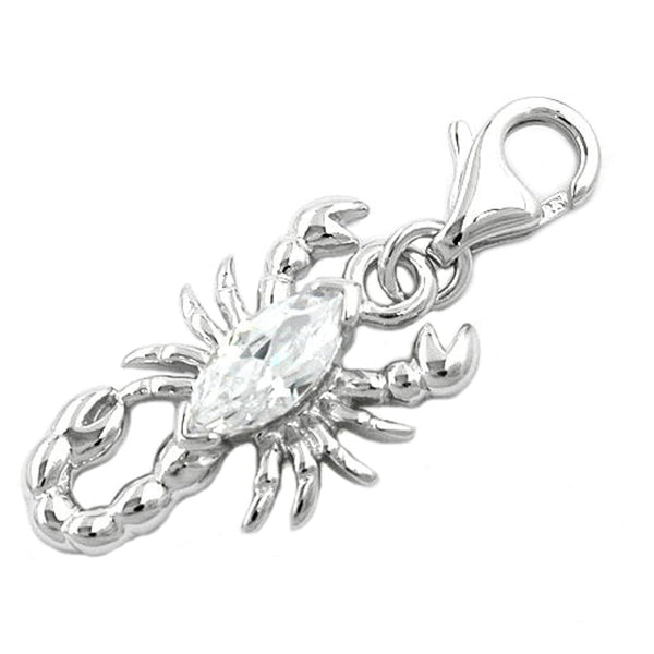 Anhänger Charm 19x11mm Skorpion Zirkonia rhodiniert Silber 925