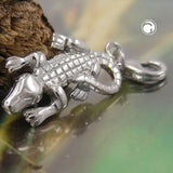 Anhänger, Charm Krokodil, Silber 925