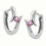 Creole, Zirkonia-pink rhod. Silber 925