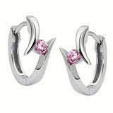 Creole, Zirkonia-pink rhod. Silber 925