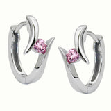 Creole, Zirkonia-pink rhod. Silber 925