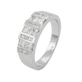 Ring 6mm mit vielen Zirkonias glänzend rhodiniert Silber 925 Ringgröße 58