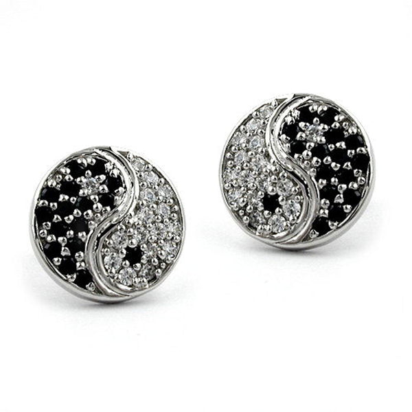 Stecker, Yin-Yang, Zirkonia, Silber 925