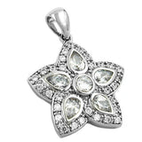 Anhänger, Blume mit Zirkonias Silber 925