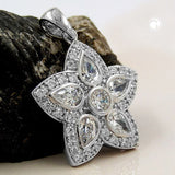 Anhänger, Blume mit Zirkonias Silber 925