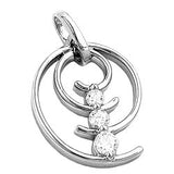 Anhänger 29x11mm Spirale 3x Zirkonia glänzend rhodiniert Silber 925