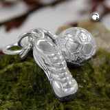 Anhänger, Fußball u. Schuh, Silber 925
