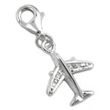 Anhänger, Charm Flugzeug, Silber 925