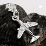 Anhänger, Charm Flugzeug, Silber 925
