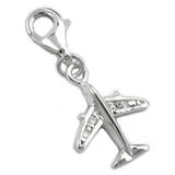 Anhänger, Charm Flugzeug, Silber 925