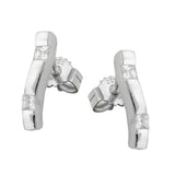 Stecker 12x3mm mit Zirkonias glänzend Silber 925