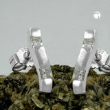 Stecker 12x3mm mit Zirkonias glänzend Silber 925