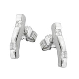 Stecker 12x3mm mit Zirkonias glänzend Silber 925