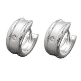 Creole 12x6mm Klappscharnier mit Zirkonia weiß Silber 925