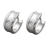 Creole 12x6mm Klappscharnier mit Zirkonia weiß Silber 925