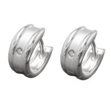 Creole 12x6mm Klappscharnier mit Zirkonia weiß Silber 925