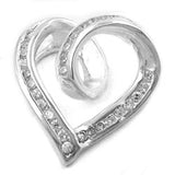 Anhänger, Herz mit Zirkonia, Silber 925
