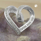 Anhänger, Herz mit Zirkonia, Silber 925