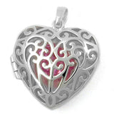 Anhänger, Herz Medaillon, Silber 925