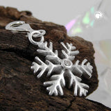 Anhänger, Charm Schneeflocke Silber 925