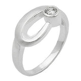 Ring 9mm Zirkonia gefasst matt-glänzend Silber 925 Ringgröße 60