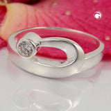 Ring, 9mm, Zirkonia gefasst, Silber 925