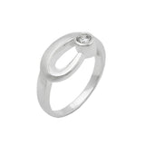 Ring, 9mm, Zirkonia gefasst, Silber 925