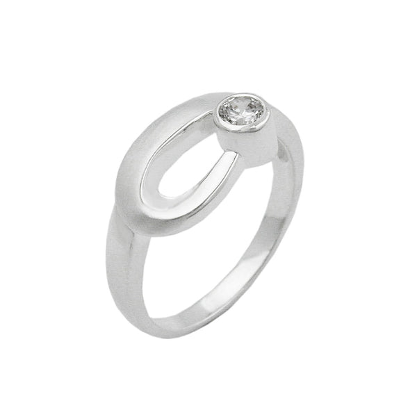 Ring, 9mm, Zirkonia gefasst, Silber 925