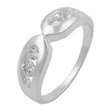 Ring 6mm mit 6 Zirkonias glänzend Silber 925 Ringgröße 54