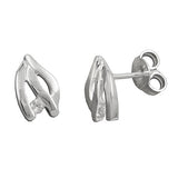 Stecker 10x7mm mit Zirkonia matt-glänzend Silber 925