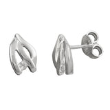 Stecker 10x7mm mit Zirkonia matt-glänzend Silber 925