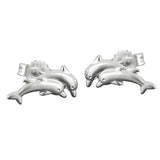 Stecker 11x5mm Delfin-Pärchen matt-glänzend Silber 925
