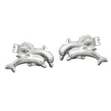 Stecker 11x5mm Delfin-Pärchen matt-glänzend Silber 925
