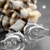 Stecker 11x5mm Delfin-Pärchen matt-glänzend Silber 925
